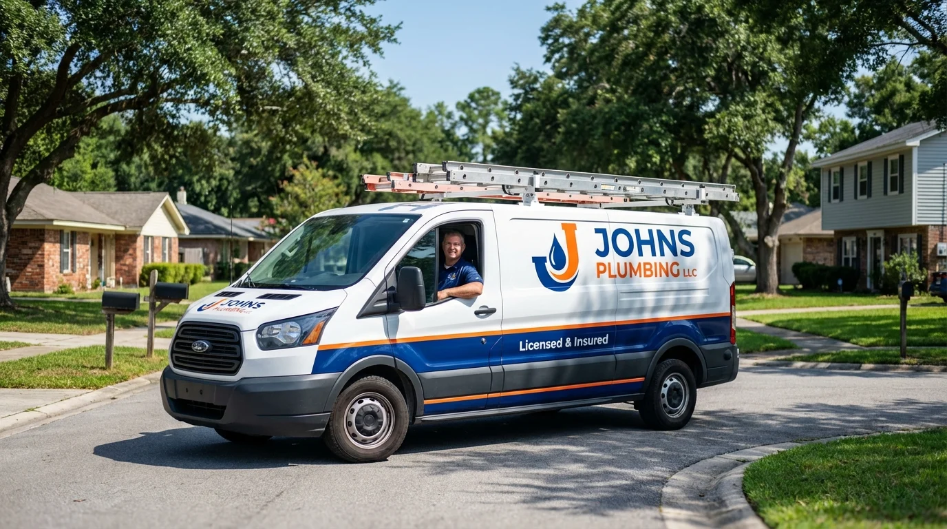Johns Plumbing LLC service van in East Helena, MT