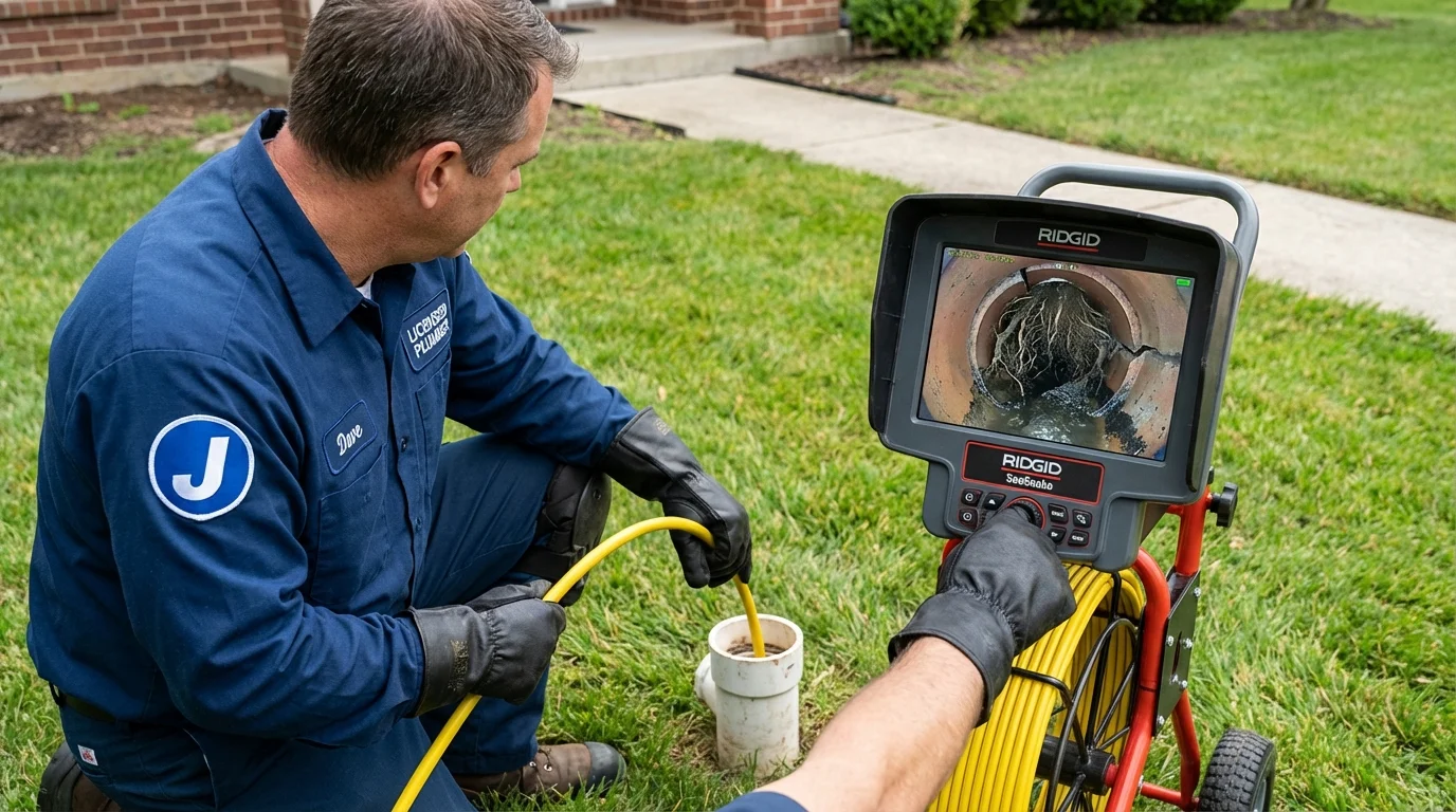 Sewer camera inspection being performed by Johns Plumbing LLC in East Helena