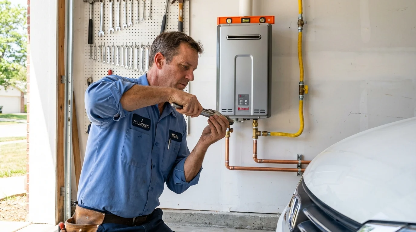 Tankless water heater installation by a Johns Plumbing LLC plumber in East Helena